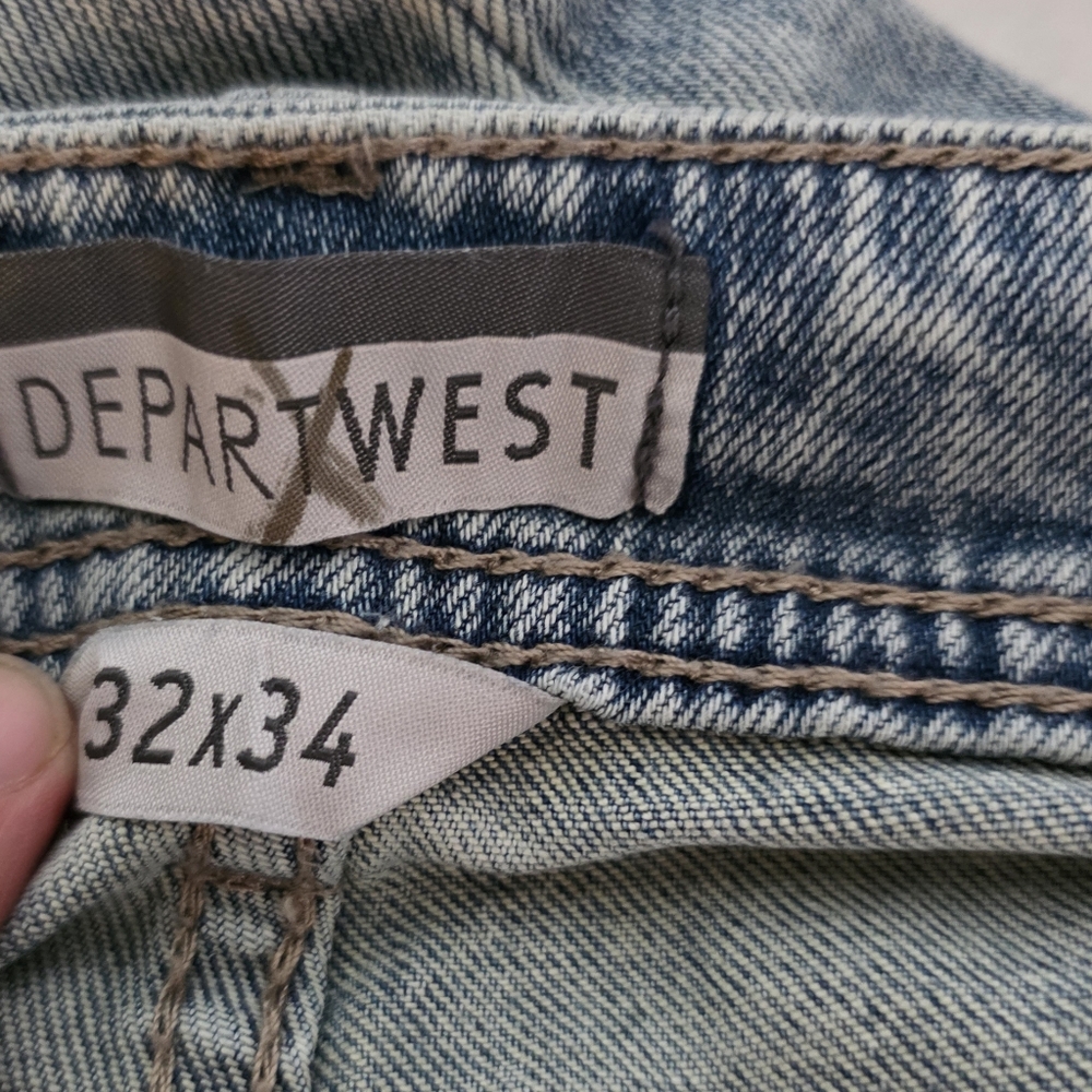 Departwest Seeker Taper Men's Distressed Light Blue Jeans Size 32x34 - Picture 9 of 10